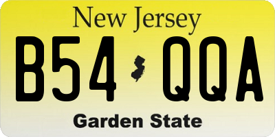 NJ license plate B54QQA