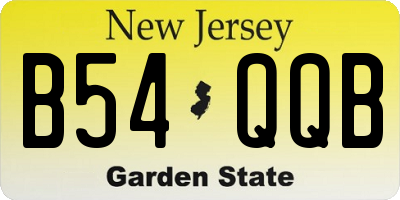 NJ license plate B54QQB