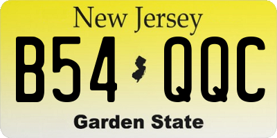 NJ license plate B54QQC