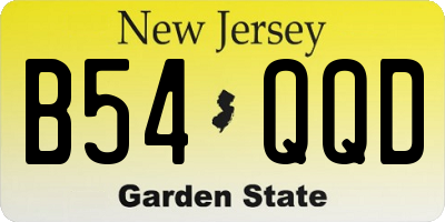 NJ license plate B54QQD