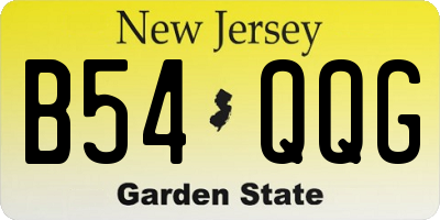 NJ license plate B54QQG