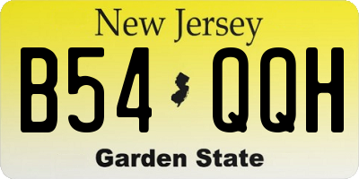 NJ license plate B54QQH