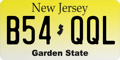 NJ license plate B54QQL