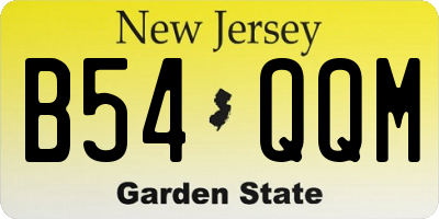 NJ license plate B54QQM