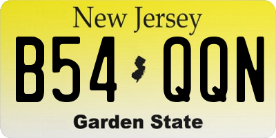 NJ license plate B54QQN
