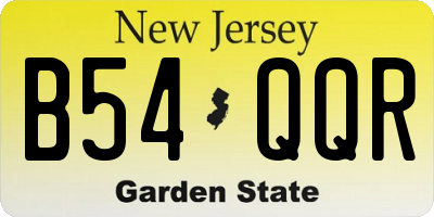 NJ license plate B54QQR