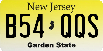 NJ license plate B54QQS