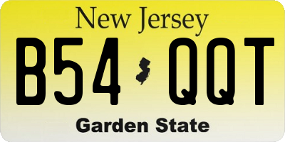 NJ license plate B54QQT