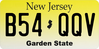 NJ license plate B54QQV