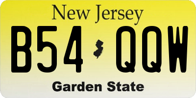 NJ license plate B54QQW