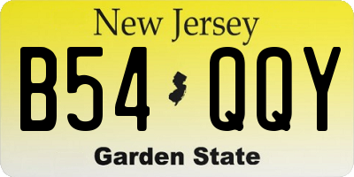NJ license plate B54QQY