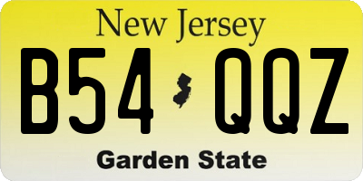 NJ license plate B54QQZ