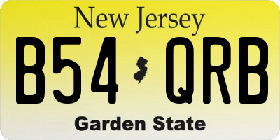 NJ license plate B54QRB