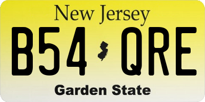 NJ license plate B54QRE