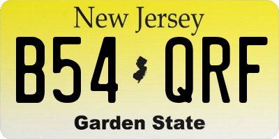 NJ license plate B54QRF