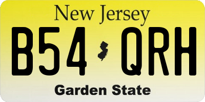 NJ license plate B54QRH