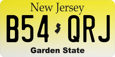 NJ license plate B54QRJ