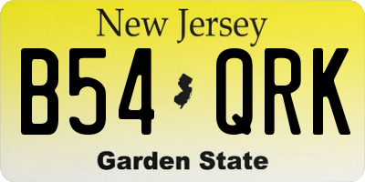 NJ license plate B54QRK