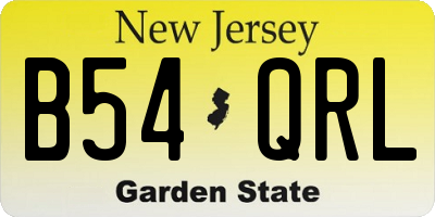 NJ license plate B54QRL