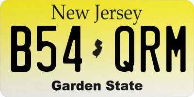NJ license plate B54QRM