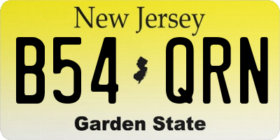 NJ license plate B54QRN