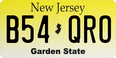 NJ license plate B54QRO