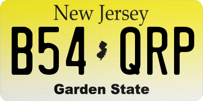 NJ license plate B54QRP