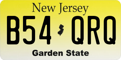 NJ license plate B54QRQ