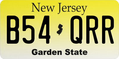 NJ license plate B54QRR