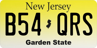 NJ license plate B54QRS