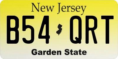 NJ license plate B54QRT