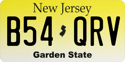 NJ license plate B54QRV