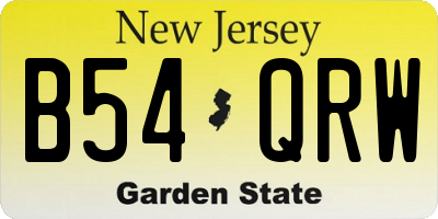 NJ license plate B54QRW