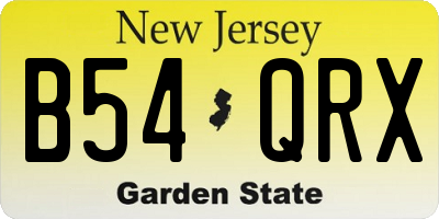 NJ license plate B54QRX