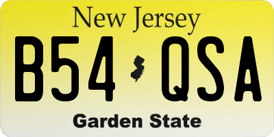 NJ license plate B54QSA