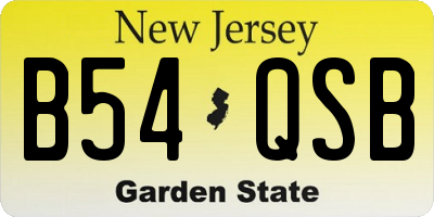 NJ license plate B54QSB