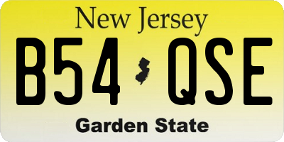NJ license plate B54QSE