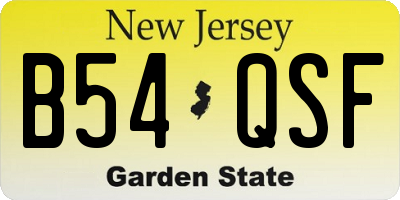 NJ license plate B54QSF