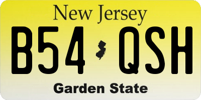 NJ license plate B54QSH