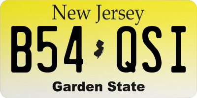 NJ license plate B54QSI