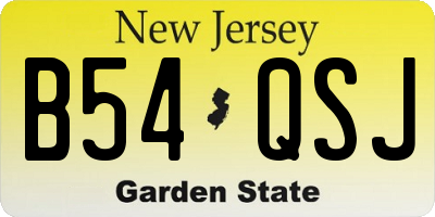 NJ license plate B54QSJ