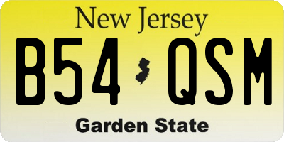 NJ license plate B54QSM