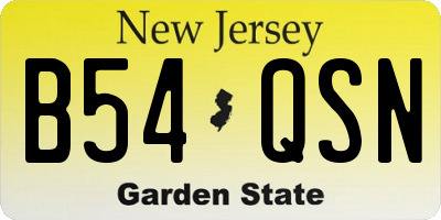 NJ license plate B54QSN