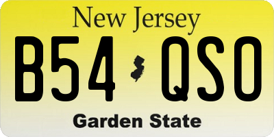 NJ license plate B54QSO