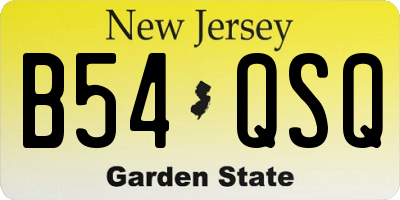 NJ license plate B54QSQ