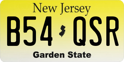 NJ license plate B54QSR