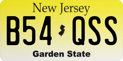 NJ license plate B54QSS