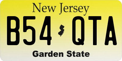 NJ license plate B54QTA
