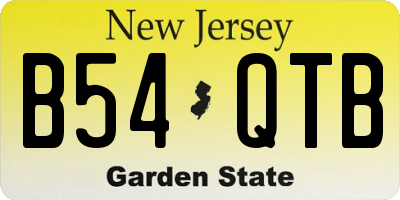 NJ license plate B54QTB