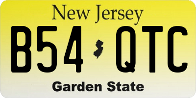 NJ license plate B54QTC